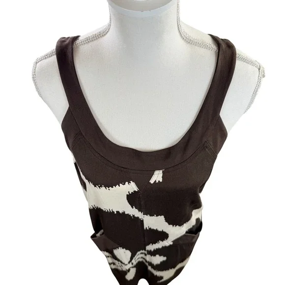 Diane Von Furstenberg Cookie Island Clover 100% Silk Dress Brown & Cream Size 2 - Picture 2 of 6